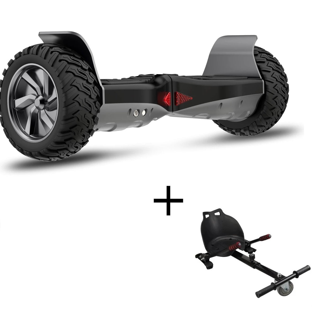 Black Hummer All Terrain Hoverboard + HoverKart Bundle